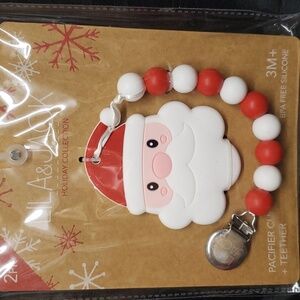 Lila & Jack Holiday Collection NWT 2-pack Pacifier Clip and Teether
